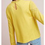 Anthropologie James Coviello  Crochet Lace‎ Yellow Long Sleeve Top Size S Photo 2
