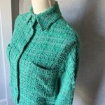 IRO  Ezro Tweed Textured Shacket Mint Green Cropped Snap Button Jacket Photo 6