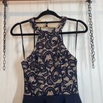 B Darlin Navy Blue Lace Strappy Halter Glitter Fit & Flare Dress Junior's 7/8 Photo 3