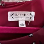 Nanette Lepore Nanette Lenore Wine Red Floral Trumpet Three Quarter Ruffle Sleeve Dress Size 10 Photo 8