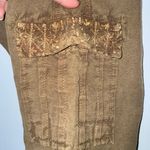 Sundance NWT  P12 Brown Linen Cotton Pants Embroidered Waistband Cargo Pants‎ Photo 4