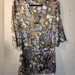 ZARA MULTICOLOUR PAISLEY PRINTED FLOWING SHORT TUNIC KIMONO DRESS SIZE xs Photo 0