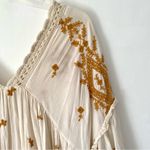Free People  Lavender Fields Embroidered Trapeze Dress size medium Cream Photo 7