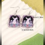 New, Cat and Moon dangle earrings Black Photo 1