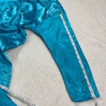 Vintage TJunior Tunic Blouse Shirt Top Womens XL Rare 80s Blue Back Fan‎ Retro Size L Photo 12