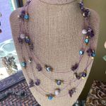 Amethyst Natural Multi Bead Wired Tiered Necklace Photo 2