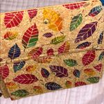 Leaf Patterned Tan Cork Crossbody Bag Photo 6