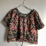 Jennifer Grace NWOT JENNIFER & GRACE Cropped Floral Peasant Puff Sleeve Boho Top Multicolor M Photo 14