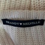 Brandy Melville  Pink Waffle Knit Drop Shoulder Oversized Pullover Sweater Top M Photo 2