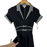 Unique Vintage NEW  1950s Dovima Swing Dress Black & Houndstooth XS Rockabilly Photo 4