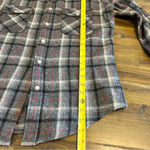 Briggs New York Briggs Vintage Plaid Wool Shirt Button Down Zipper Boxy Grid Window Pane Gray M Photo 9