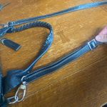 Boho Aqua Madonna Leather Animal Print Fringe Black Crossbody Bag Photo 3