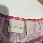 New  Mystic Batik Print Flare-Sleeve Top Size Large Chico's Size 2‎ Photo 3