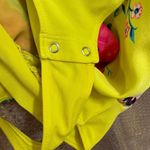 EXPRESS  Bright Yellow Hot Pink Floral Summer Tank Top Bodysuit Small Photo 4