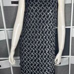 Diane Von Furstenberg DVF  Joylyn Embellished Sequin Shift Dress Black/Silver Siz Photo 0