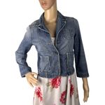 Abercrombie & Fitch Size Small Blue Denim Jacket 3/4 Sleeves Button Up Photo 1