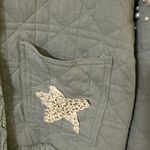 POL Seafoam Quilted Bomber Jacket with Star Details and Pearls Photo 6