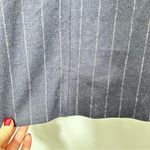 Mango  Women's‎ Navy Pinstripe Wool Blend Longline Coat Blogger Favorite Size S Photo 5