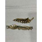 Vintage Gold colored Ribbon Faux Pearl Accent & leaf Elegant hair clipS Photo 1