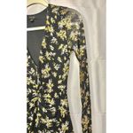 AFRM Tezza Black & Yellow Floral Ruched Mesh Bodycon Midi Dress XS Photo 6
