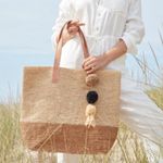 Mar Y Sol Montauk Tote Straw Bag in Sand/ Brown One Size, New w/Tag Tan Photo 5