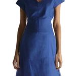 Maison Jules Blu Notte Fit & Flare Blue Pleated Mini Dress Womens Large Photo 0