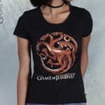 NWT Game Of Thrones Dragon Graphic Tee Black Photo 1