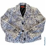 Alice + Olivia Cropped Boucle Jacket Black & White Size S Photo 1