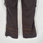 EXPRESS Y2K Cargo Floral Embroidered Wide Leg Pants Brown Size 4 Satin VTG Photo 11