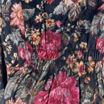 Dawn Joy Vintage Black Floral Print Y2K Gold Flower Button Blazer Jacket Sz 20 Photo 4