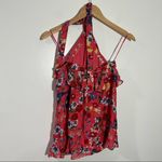 Parker Nashley Floral Silk Blend Ruffle Halter Blouse Size Small Photo 8