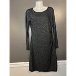 Loft  Dress Womens Small Gray Knit Long Sleeve Ruched Side Sheath Work Office Photo 1