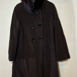 Saga Furs 1 Madison $495 Coat Wool Cashmere Brown Fox Fur Double Breasted 8‎ Photo 0