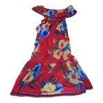 Flying Tomato womens large dress swim cover red blue tropical flamenco off shoul Photo 0