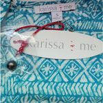 NWT Beachy Tunic Top Women's Coastal Vacation Resort Cruise Geometric Size S White Photo 3