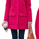 J.Crew Italian Stadium Cloth Wool Chateau Parka Coat Hot Pink Size 6 Photo 0