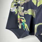 Avia  Floral Athletic Spandex Workout Biker Shorts Medium Gray Orange Tropical Photo 5