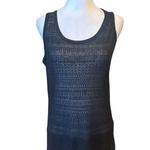 prAna Black Semi Sheer Sleeveless Mini Dress Beach Coverup Womens Size Large Photo 4