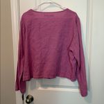 Flax  Linen Pink Button Down Crop Cardigan Blouse Photo 5