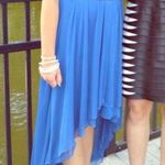 Blue High Low Jewel Encrusted Waist Chiffon Dress Size 6 Photo 0