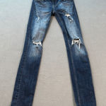 Eunina  Jeans 1 26 Maxwell Low Rise Skinny Blue Distressed Ripped Slim Denim Photo 0