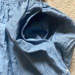 None Rush Floral Denim Flow Spaghetti Strap Blue Dress Photo 7