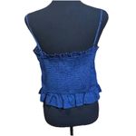 American Eagle  Babydoll Cami Smocked Women's Size Medium Blue Lace Trim Tank Top Photo 1
