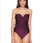 Ted Baker Frilda One Piece Swimsuit Burgundy Photo 2
