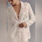 Anthropologie  linen embroidered blazer Photo 1