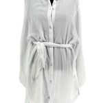 LAmade Andria Gauze Women’s Long Sleeve Tie Waist Button Front Shirt Dress White Size M Photo 1