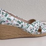 Jack Rogers NWOT Palmer Criss Cross Heel Wedge White Floral Espadrilles Photo 2