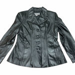 wilson's leather 🖤 Women’s Black Button-Up Jacket – Genuine Leather, Size M ✨ Photo 0