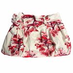 Farm Rio  Red and White Floral Bubble Skirt Size Medium Photo 0