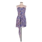 Shoshanna Purple Blue Asymmetrical Strapless Silk Sundress Photo 1